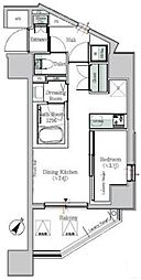 OneROOFResidence木場East 1DKの間取図画像