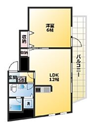 サウスコーラル 1LDKの間取図画像
