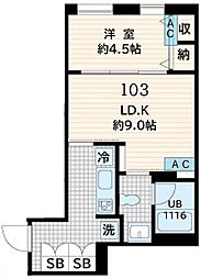 Aglaia恵比寿(アグライアエビス) 1LDKの間取図画像
