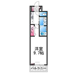 ヒカルサ堺市文珠橋通I 2階1Kの間取り