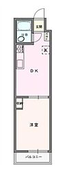エルベール新町2号館 1DKの間取図画像