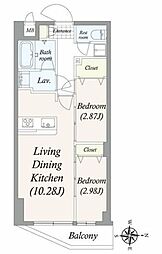 アルファコート亀戸2 2LDKの間取図画像