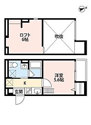 Osaka Metro千日前線 北巽駅 徒歩8分の賃貸アパート 1階1Kの間取り