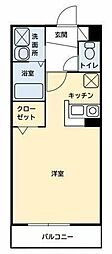 エスポワール参番館 ワンルームの間取図画像