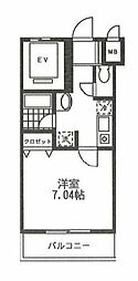 ロンスリーイースト 1Kの間取図画像