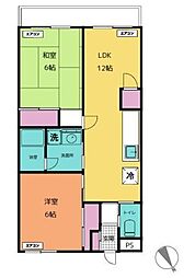 ルージュブランK 2LDKの間取図画像