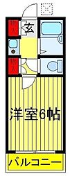 千代田ハイツ 1Kの間取図画像