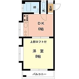 アクティブ多摩 3階1DKの間取り