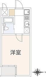 ベルトピア調布3-B 1Kの間取図画像