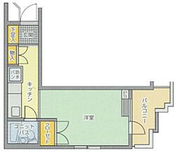 エムズ南林間 ワンルームの間取図画像