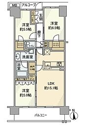 グランビュースクエア 3LDKの間取図画像