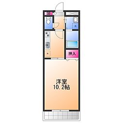 JR阪和線 富木駅 徒歩12分の賃貸アパート 2階1Kの間取り