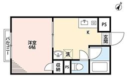 ハイツ愛宕 1Kの間取図画像