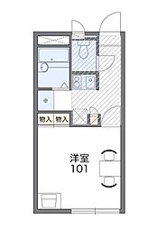 東急こどもの国線 恩田駅 徒歩7分の賃貸アパート 2階1Kの間取り