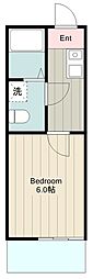 グランザ中央林間 1Kの間取図画像