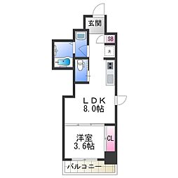 CLOVERRESIDENCEKUWAZU 1LDKの間取図画像