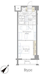 代官山コートヒルズ 1DKの間取図画像