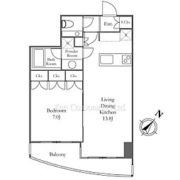 ＭＦＰＲ代々木タワー 14階1LDKの間取り