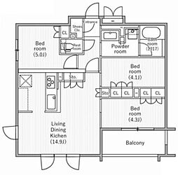 nido SAKURAGAOKA 2階3LDKの間取り
