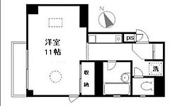 コンパートメント麻布 4階ワンルームの間取り