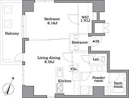 レジディア東麻布 1LDKの間取図画像