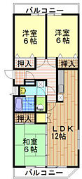 ウィステリア五番館 3LDKの間取図画像