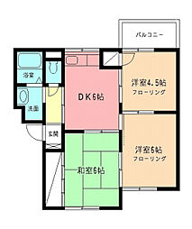 ハイムサエグサD 3DKの間取図画像