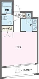 都営大江戸線 西新宿五丁目駅 徒歩5分の賃貸マンション 3階ワンルームの間取り