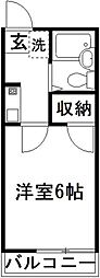 コーポT&Mパート1 1Kの間取図画像