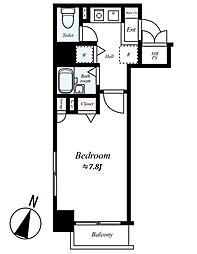 都営浅草線 人形町駅 徒歩2分の賃貸マンション 3階1Kの間取り