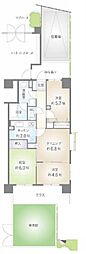 ランドステージ東大島エグゼタワー 3DKの間取図画像