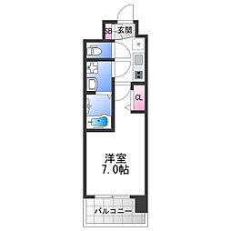 JR大阪環状線 玉造駅 徒歩7分の賃貸マンション 11階1Kの間取り