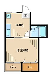 桜台サニーハイツ 1Kの間取図画像