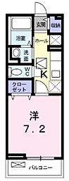 プラシード 1Kの間取図画像