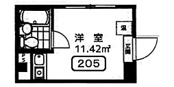 パークサイドパレス ワンルームの間取図画像