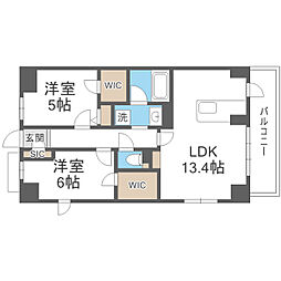アスールビエント 2LDKの間取図画像