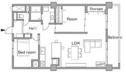 日商岩井恵比寿マンション 2LDKの間取図画像