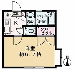 小田急小田原線 祖師ヶ谷大蔵駅 徒歩9分の賃貸アパート 1階1Kの間取り