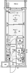 クレアティフ東高円寺 2Kの間取図画像
