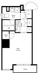 東京メトロ副都心線 東新宿駅 徒歩1分の賃貸マンション 4階1Kの間取り