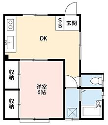 根本ハイム 1DKの間取図画像