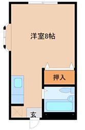 エステートピア藤 2階ワンルームの間取り