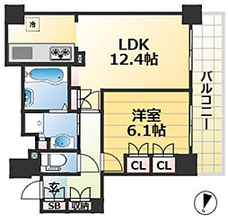 ワコーレ神戸灘タワー 10階1LDKの間取り