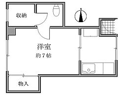 鉄鋼ハウス 2階1Kの間取り