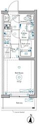 dips綾瀬 1Kの間取図画像