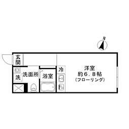 GRAVASENZOKU ワンルームの間取図画像