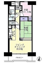 東京メトロ千代田線 北綾瀬駅 徒歩12分の賃貸マンション 10階2LDKの間取り