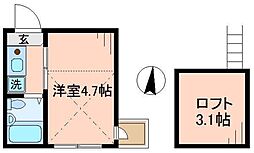 ベルエステート竹ノ塚A 1Kの間取図画像