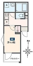 MELDIA八広4 1Kの間取図画像