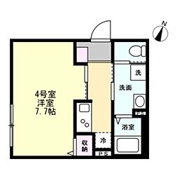 フォレストテラス鶴間 1Kの間取図画像